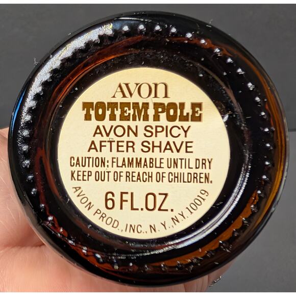 Vtg Avon Totem Pole Decanter Amber Bottle Wild Country After Shave 6 Fl Oz Retro - Picture 5 of 6